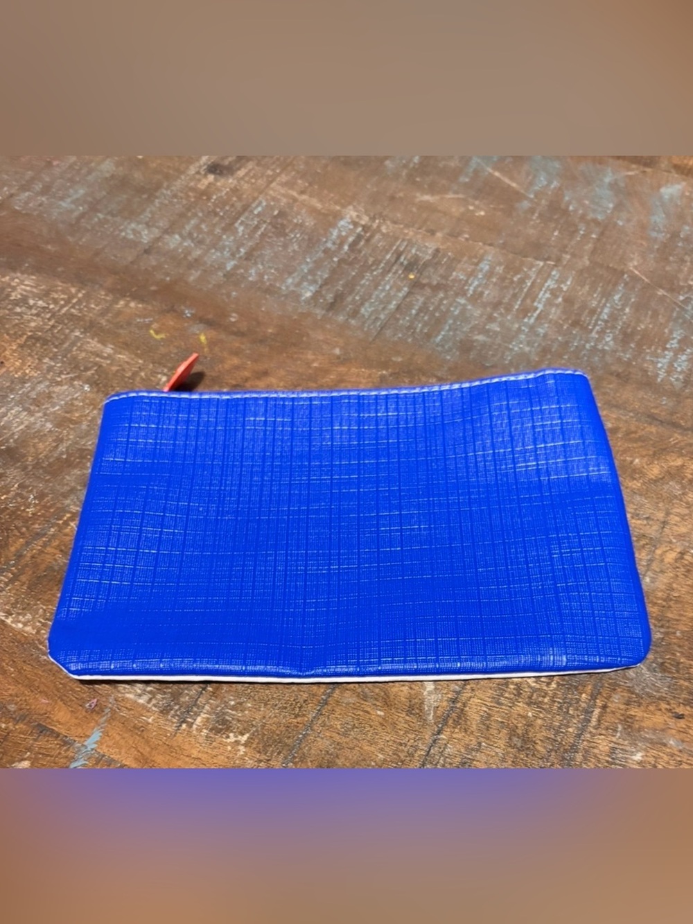 Ipsy Blue/White/Orange Make Up Pouch